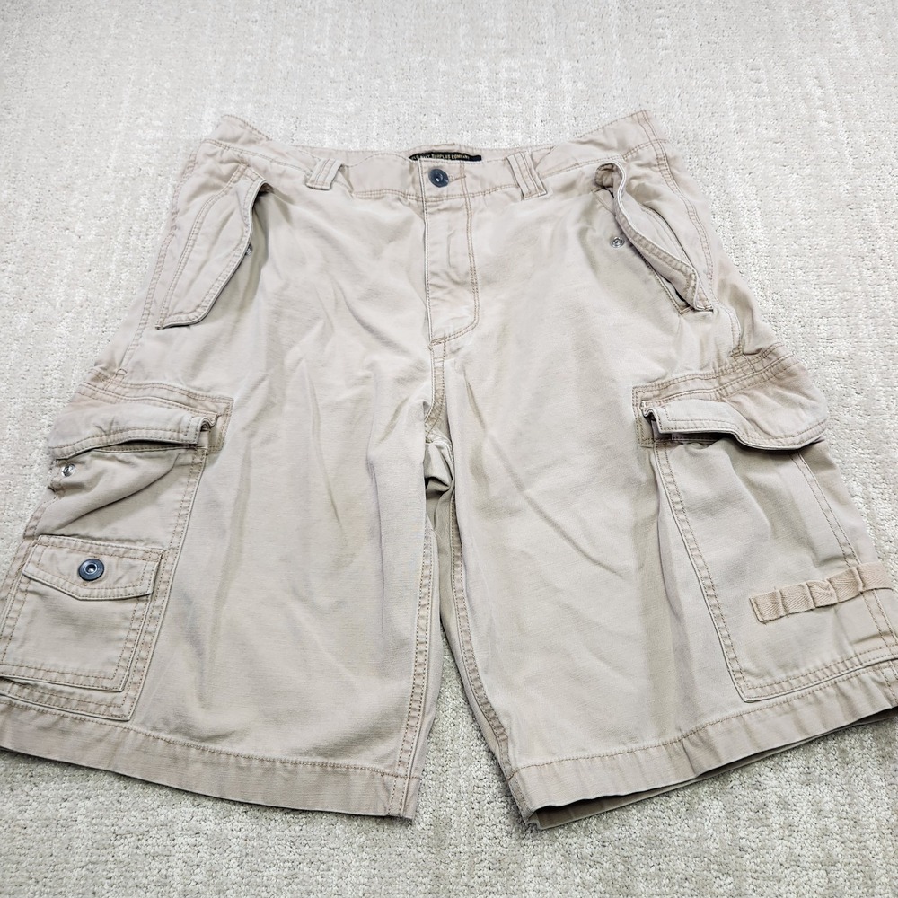 Vintage Paratrooper Style Shorts Men 32 Heavy Cotton Twill Old Navy Military